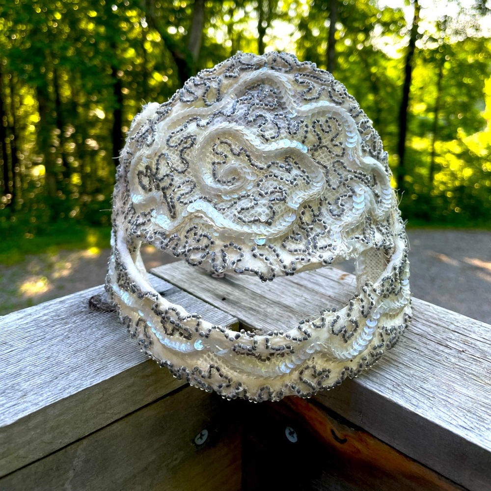 Vintage 1950s Beaded Skull Cap